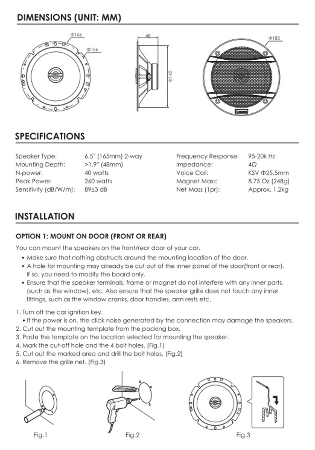 NSE1648 Dimensions